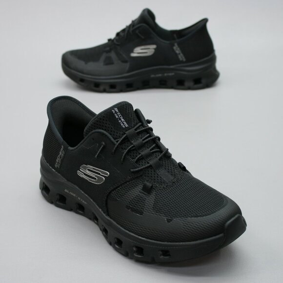 Skechers Ladies 8.5 Slip-Ins Glide-Step Black Memory Foam Comfort Shoes Sneakers - Picture 1 of 12
